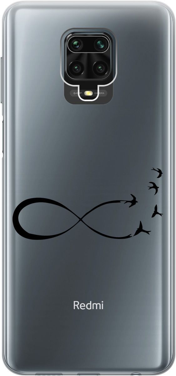 

Чехол на Xiaomi Redmi Note 9s "Infinity" прозрачный, Прозрачный;черный, 5588