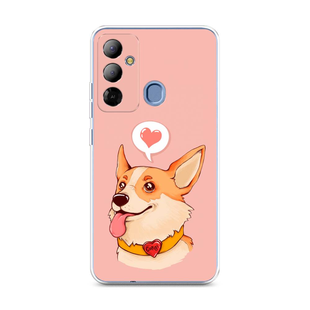 

Чехол на Tecno Pop 6 Go "Корги язык", Розовый;коричневый, 302950-1