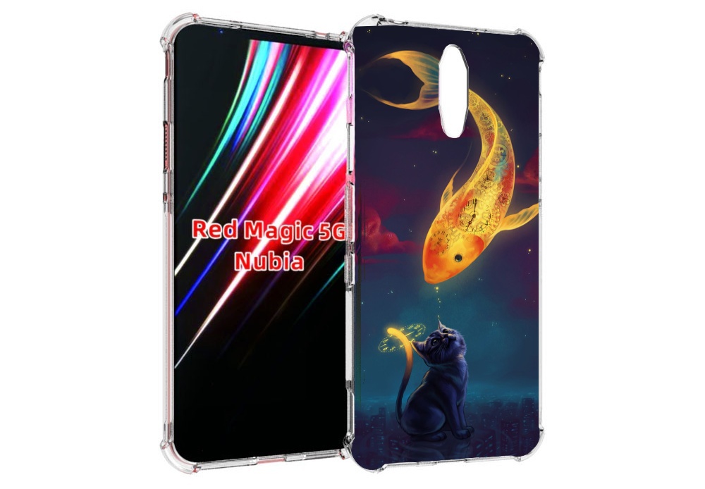 

Чехол MyPads золотая-рыбка-часовая для ZTE Nubia Red Magic 1 5G, Прозрачный, Tocco