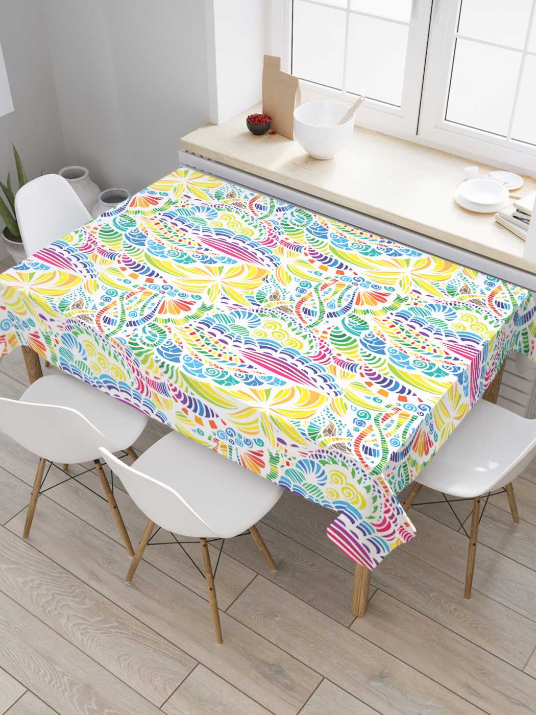 

Скатерть прямоугольная JoyArty "Природный мираж" из оксфорда, 120x145 см, Белый, Природный мираж