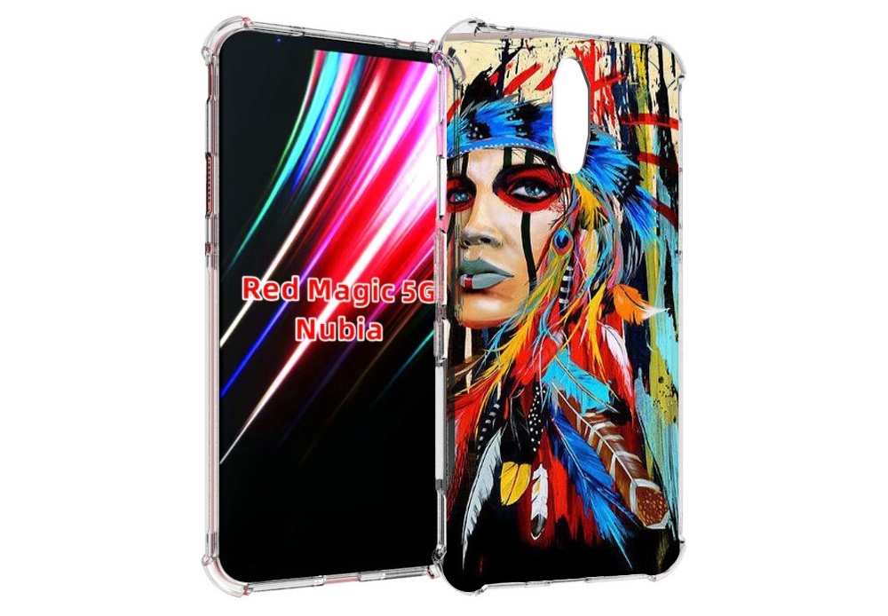 

Чехол MyPads индеец расписной для ZTE Nubia Red Magic 1 5G, Прозрачный, Tocco