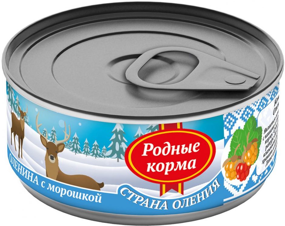 фото Влажный корм для собак родные корма оленина с морошкой 100г