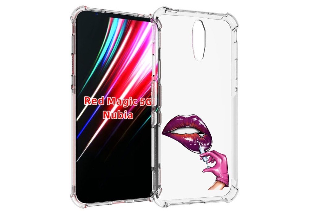 

Чехол MyPads качаем-губы для ZTE Nubia Red Magic 1 5G, Прозрачный, Tocco