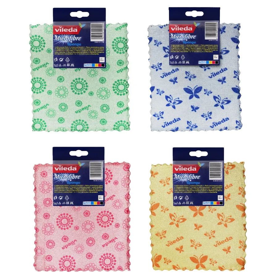 

Набор салфеток Vileda Microfibre Sponge, цвет: красный, зеленый, синий, желтый, размер:...