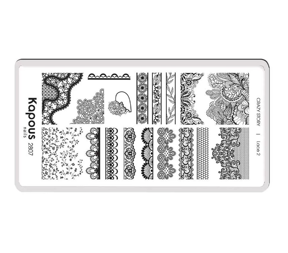 

Пластина для стемпинга Kapous Lace 2 Crazy story, Серебристый