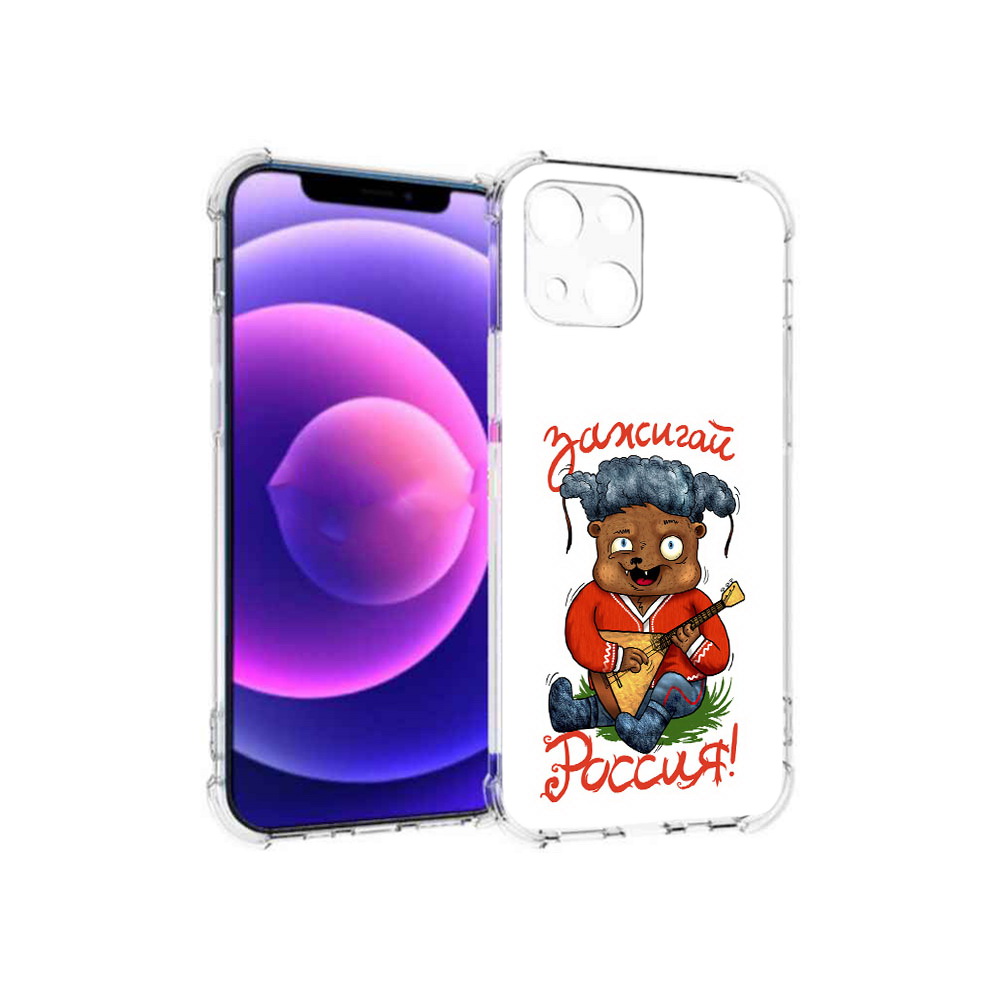 

Чехол MyPads Tocco для Apple iPhone 13 mini Зажигай Россия (PT162959.608.82), Прозрачный, Tocco