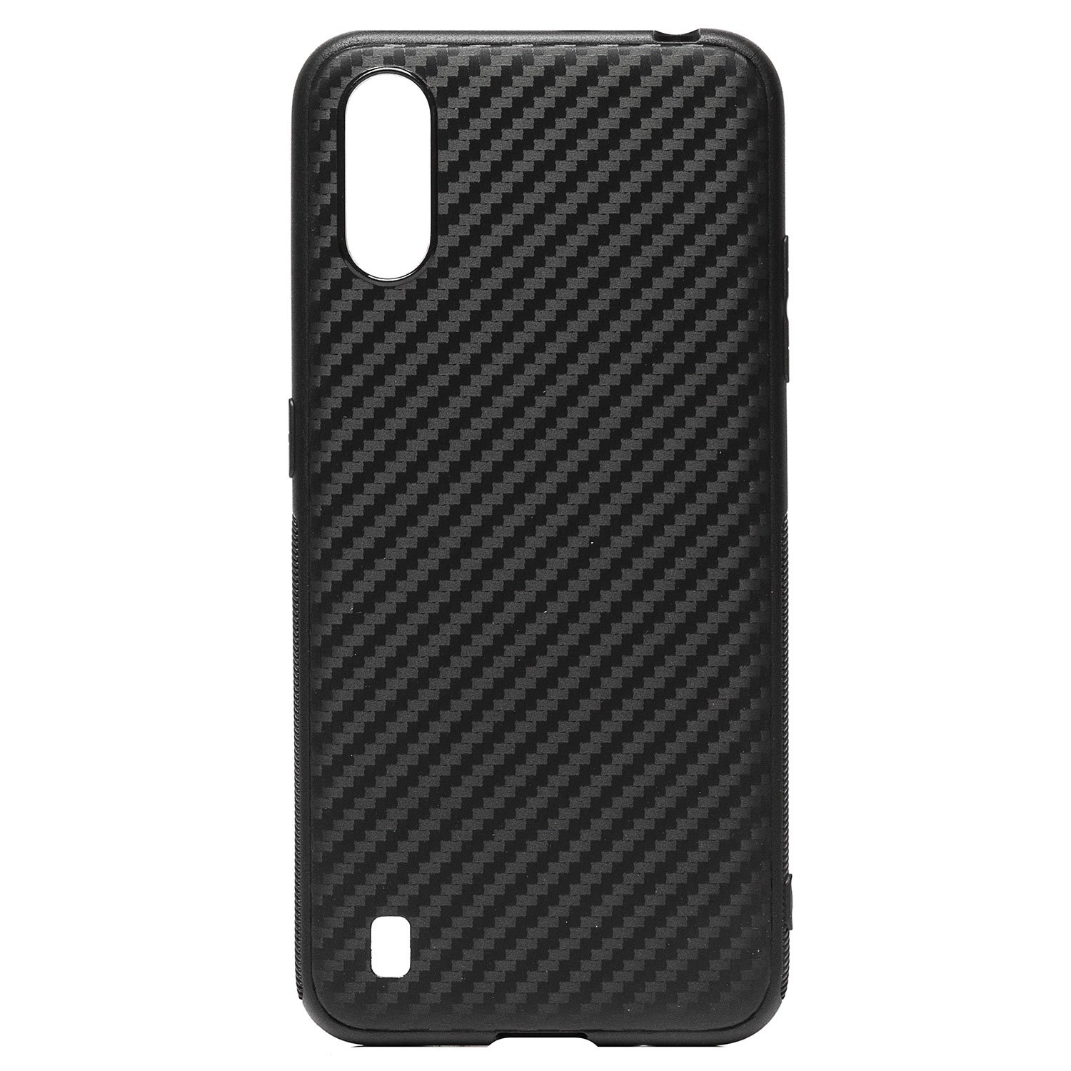 

Чехол Samsung SM-A015 (Galaxy A01), M015F (Galaxy M01) силиконовый карбон, Черный