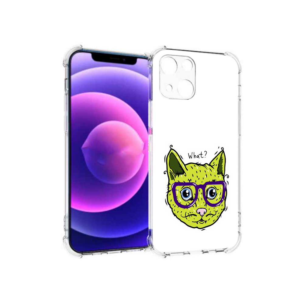

Чехол MyPads Tocco для Apple iPhone 13 mini Зеленый кот (PT162959.608.86), Прозрачный, Tocco