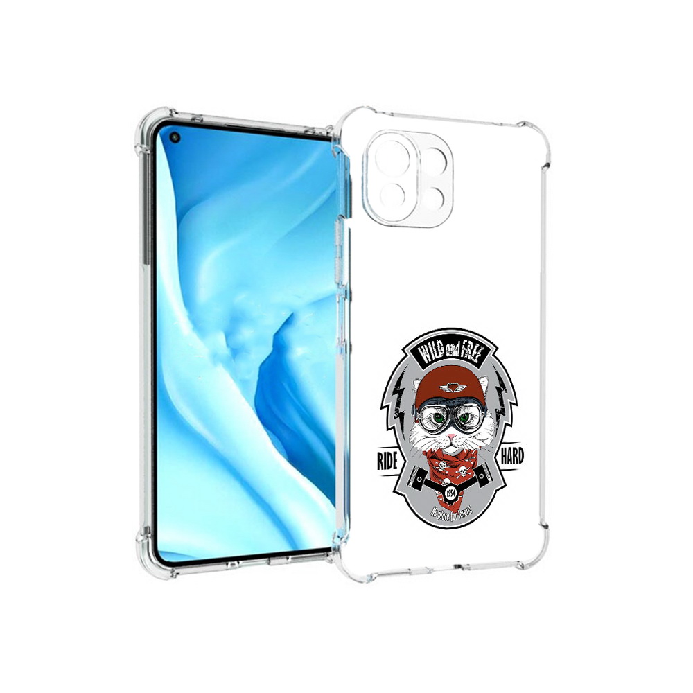 Чехол MyPads Tocco для Xiaomi Mi 11 Lite кошка в шлеме (PT159462.256.404)
