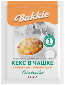 

Смесь для выпечки Bakkie Кекс ванильный с мармеладом 55 г