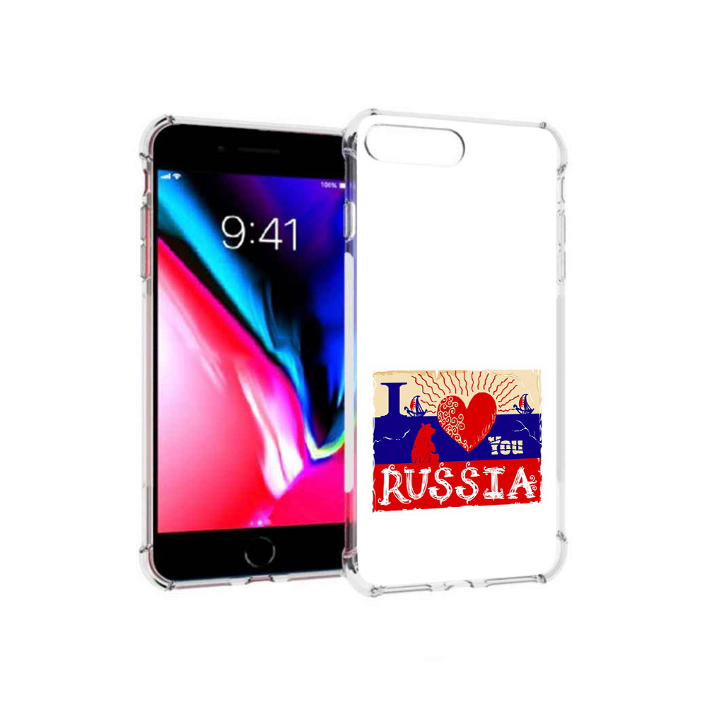 

Чехол MyPads Tocco для Apple iPhone 8 Plus Люблю Россию (PT70866.609.112), Прозрачный, Tocco