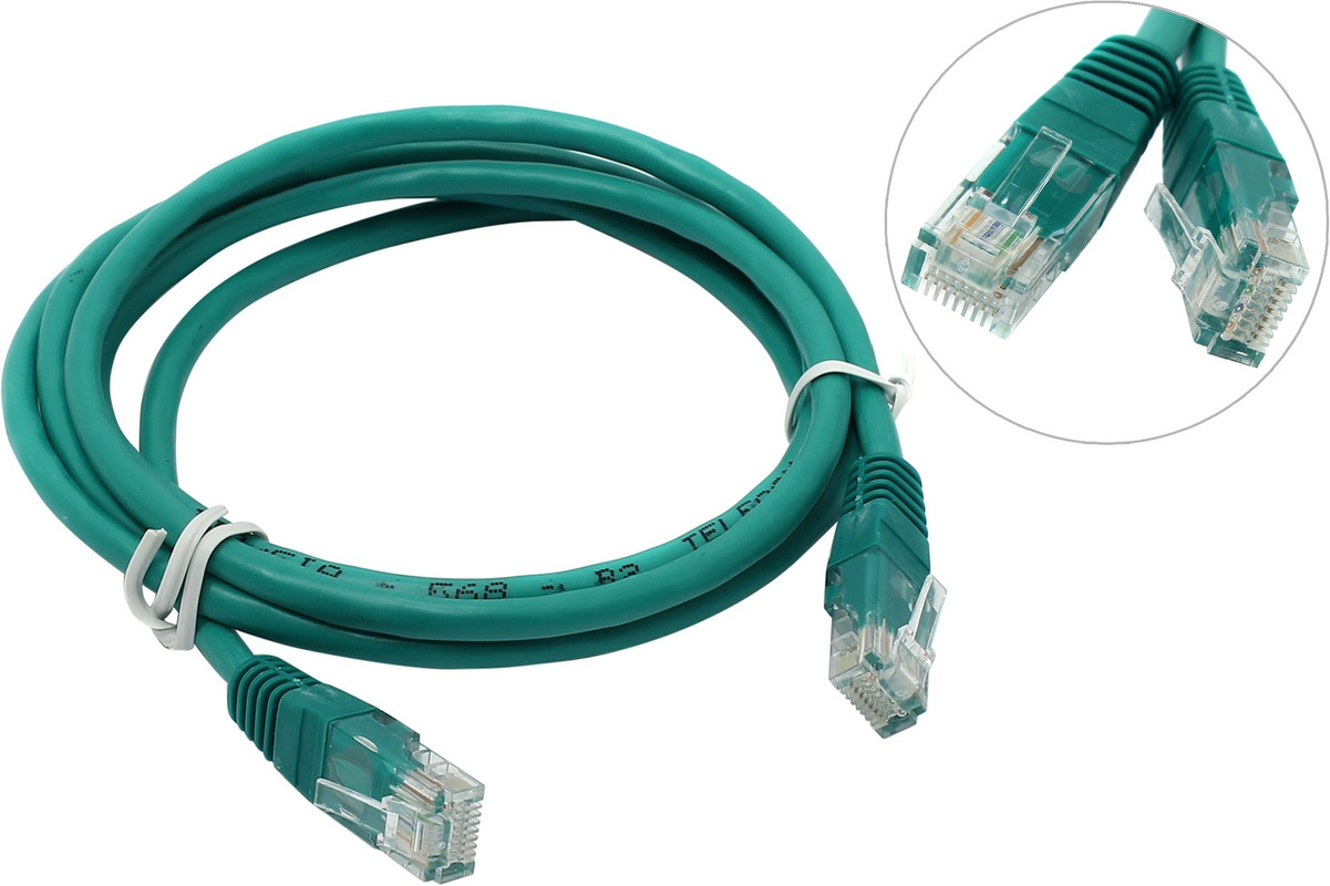 

Патч-корд Penny Blossom UTP вилка-вилка 10м PB1238, Зеленый, Патчкорд UTP кат.5E RJ-45 вилка - RJ-45 вилка, зеленый, 10 м.