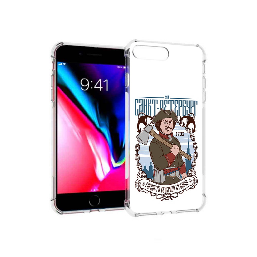 

Чехол MyPads Tocco для Apple iPhone 8 Plus Петр первый (PT70866.609.134), Прозрачный, Tocco