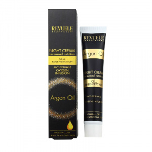 

Крем-бустер ночной Интенсивное омоложение для лица шеи и декольте Revuele Argan Oil 50 мл