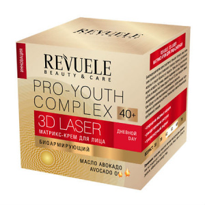 фото Матрикс-крем для лица дневной биоармирующий revuele pro-youth complex 3d laser 50 мл