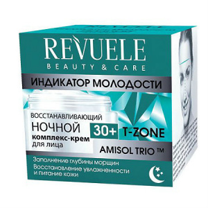

Крем-комплекс ночной 30+ Индикатор молодости Восстанавливающий для лица Revuele 50 мл