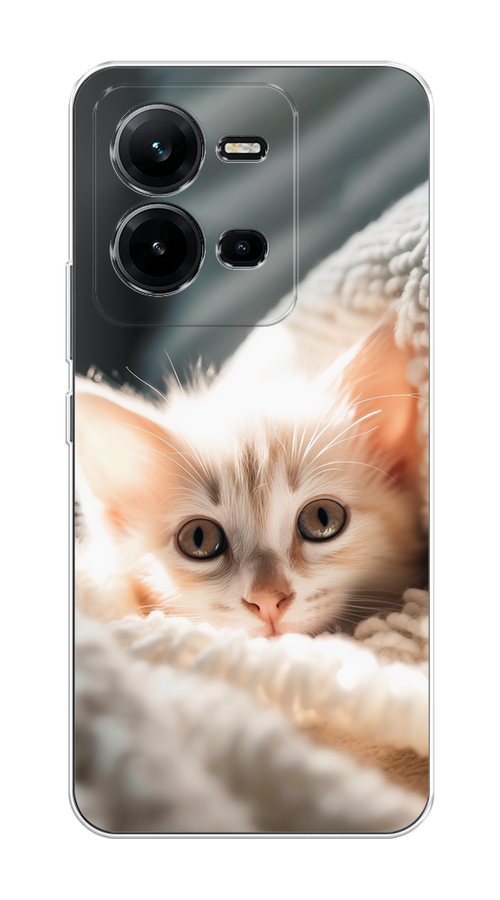 

Чехол на Vivo V25/V25e "Белый шкодливый котенок", Серый;белый;бежевый;оранжевый, 267650-1