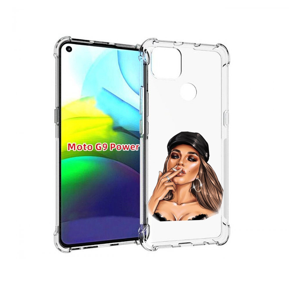 

Чехол MyPads девушка-в-шапке-с-сигаретой для Motorola Moto G9 Power, Прозрачный, Tocco