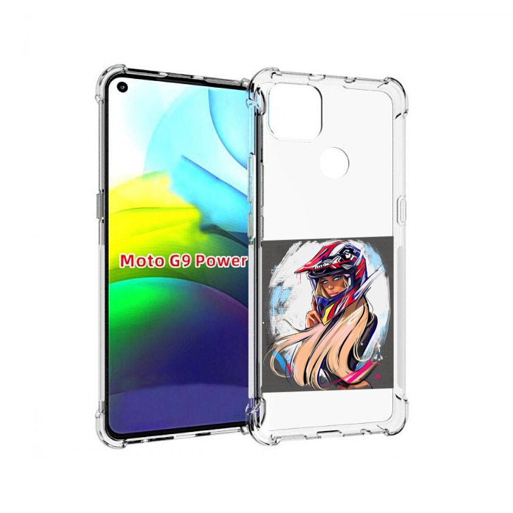 

Чехол MyPads девушка-в-шлеме для Motorola Moto G9 Power, Прозрачный, Tocco