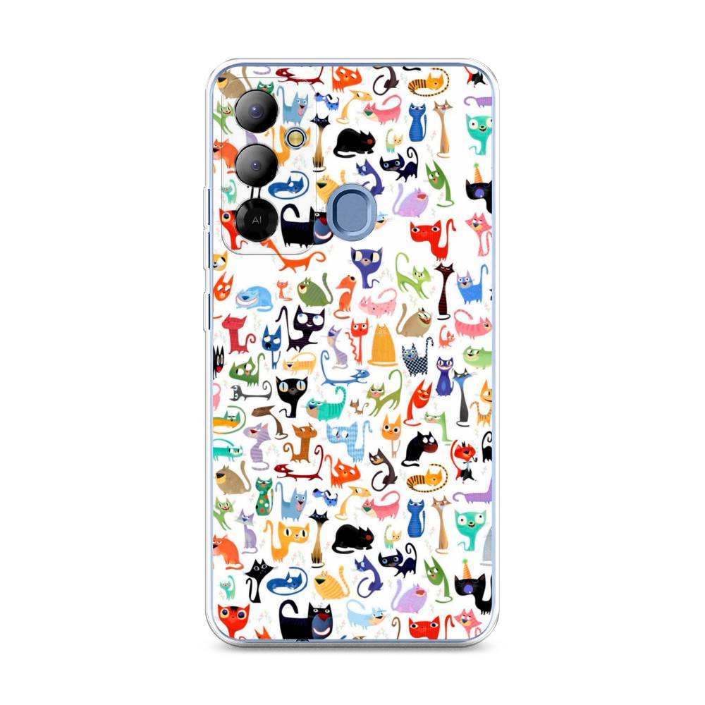 

Чехол на Tecno Pop 6 Go "Цветные коты", Разноцветный, 302950-1
