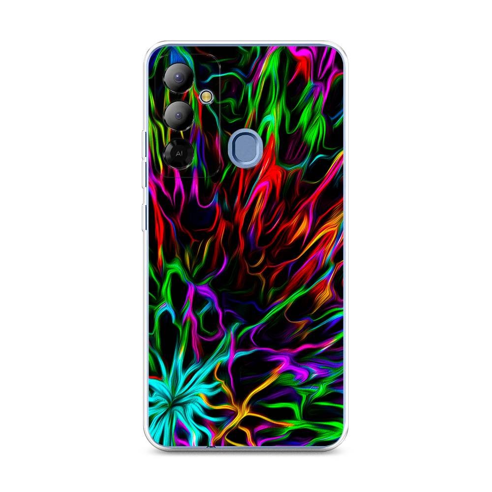 

Чехол на Tecno Pop 6 Go "Разноцветные разводы", Голубой;зеленый;оранжевый, 302950-3
