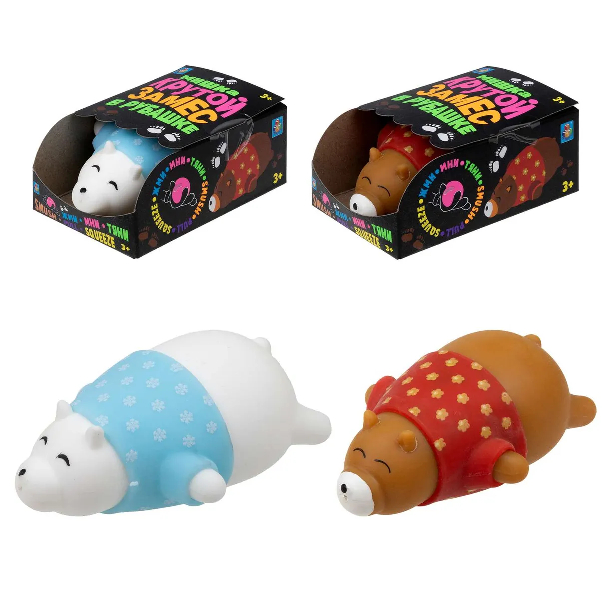 

Игрушка-жмяка 1Toy Крутой замес Мишка в ассортименте (цвет по наличию)