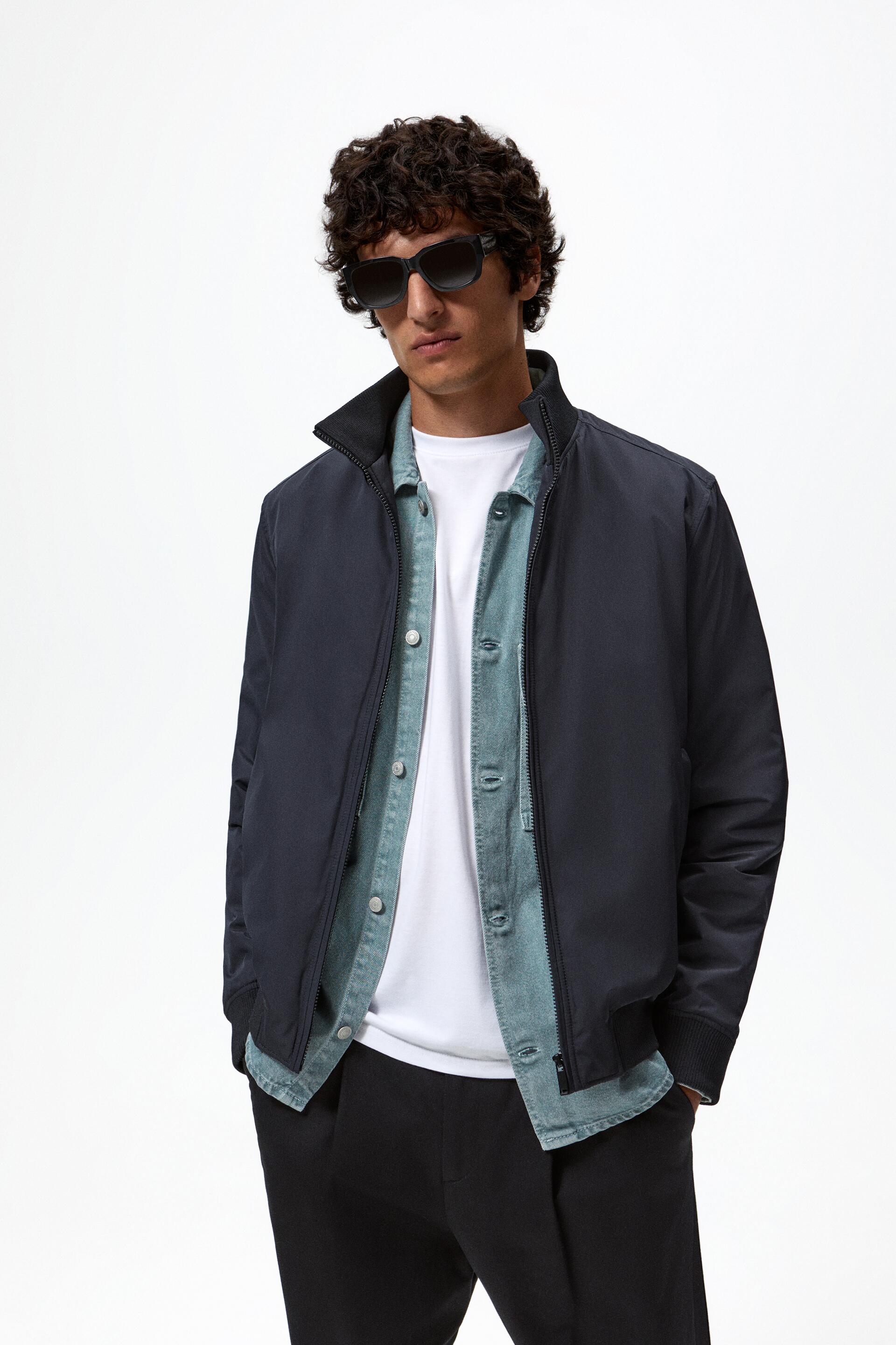 

Бомбер мужской ZARA 09621201 синий M, 09621201