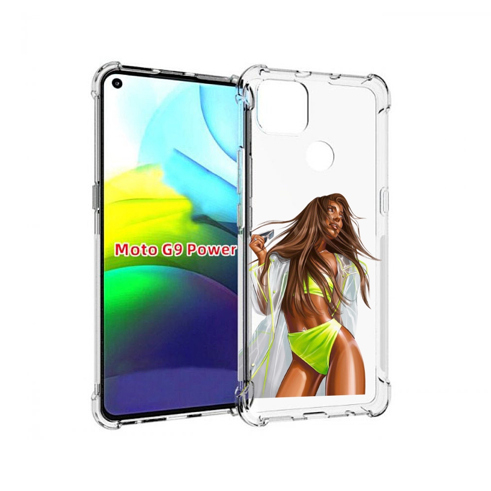 

Чехол MyPads девушка-модель-мулатка для Motorola Moto G9 Power, Прозрачный, Tocco
