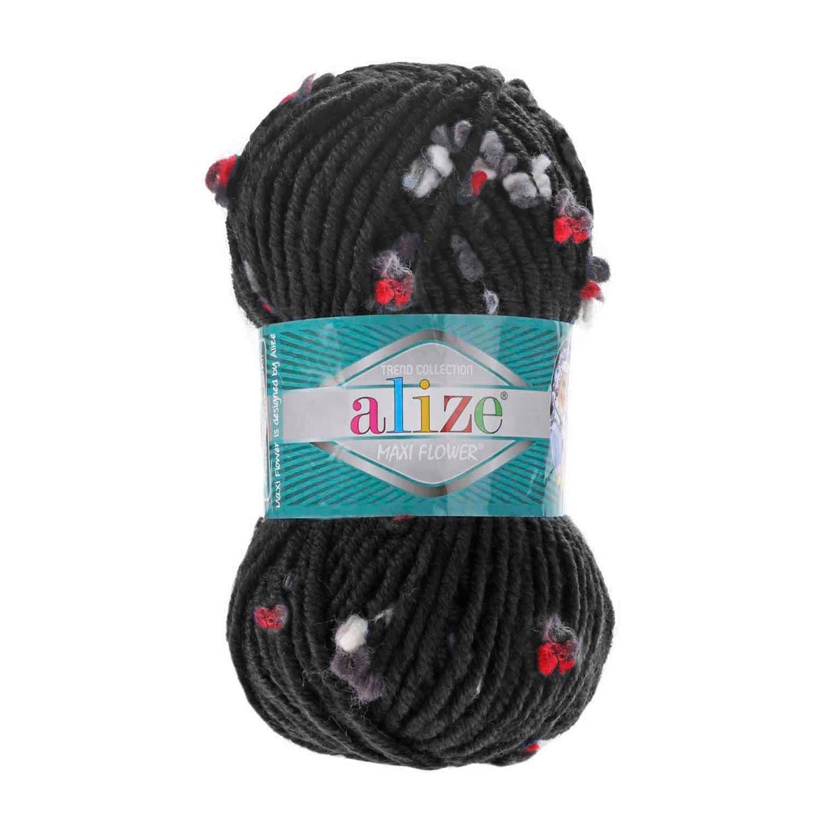

Пряжа Alize 693451_00034 Superlana Maxi Flower 5219 белый-красный, Superlana Maxi Flower