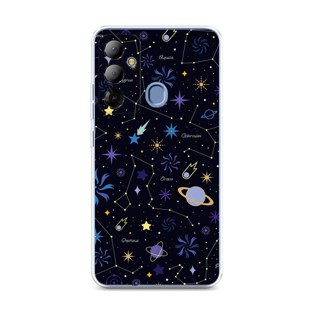 

Чехол на Tecno Pop 6 Go "Цветной космос", Желтый, 302950-2