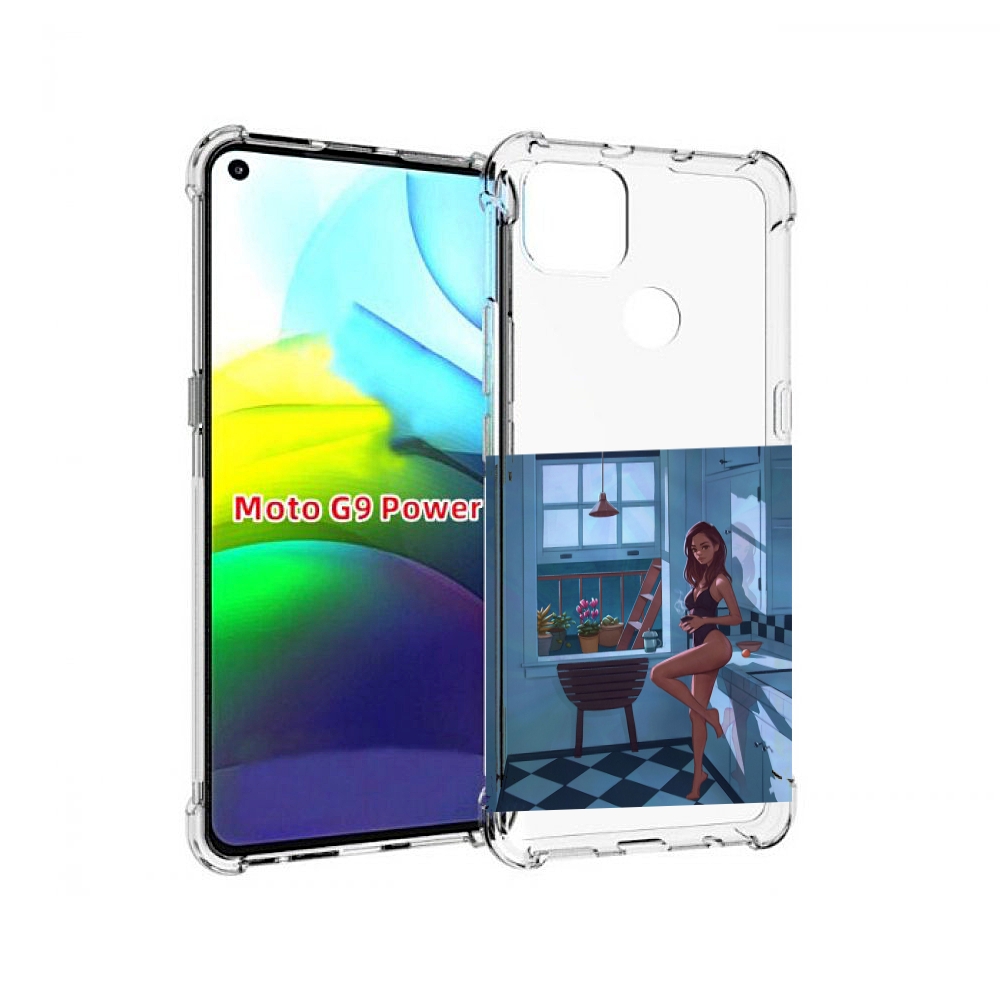 

Чехол MyPads девушка-на-кухне для Motorola Moto G9 Power, Прозрачный, Tocco