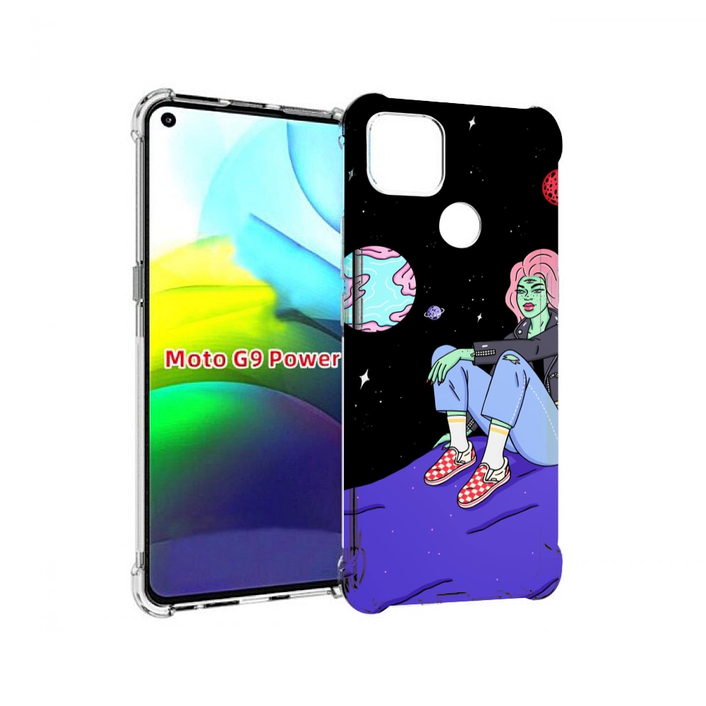 

Чехол MyPads девушка-на-луне-мультик для Motorola Moto G9 Power, Прозрачный, Tocco
