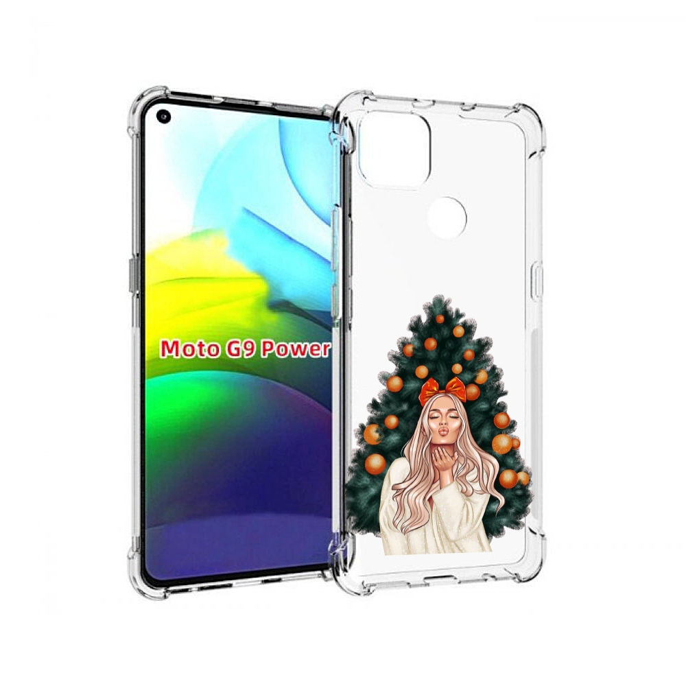 

Чехол MyPads девушка-под-елкой-с-мандаринами женский для Motorola Moto G9 Power, Прозрачный, Tocco