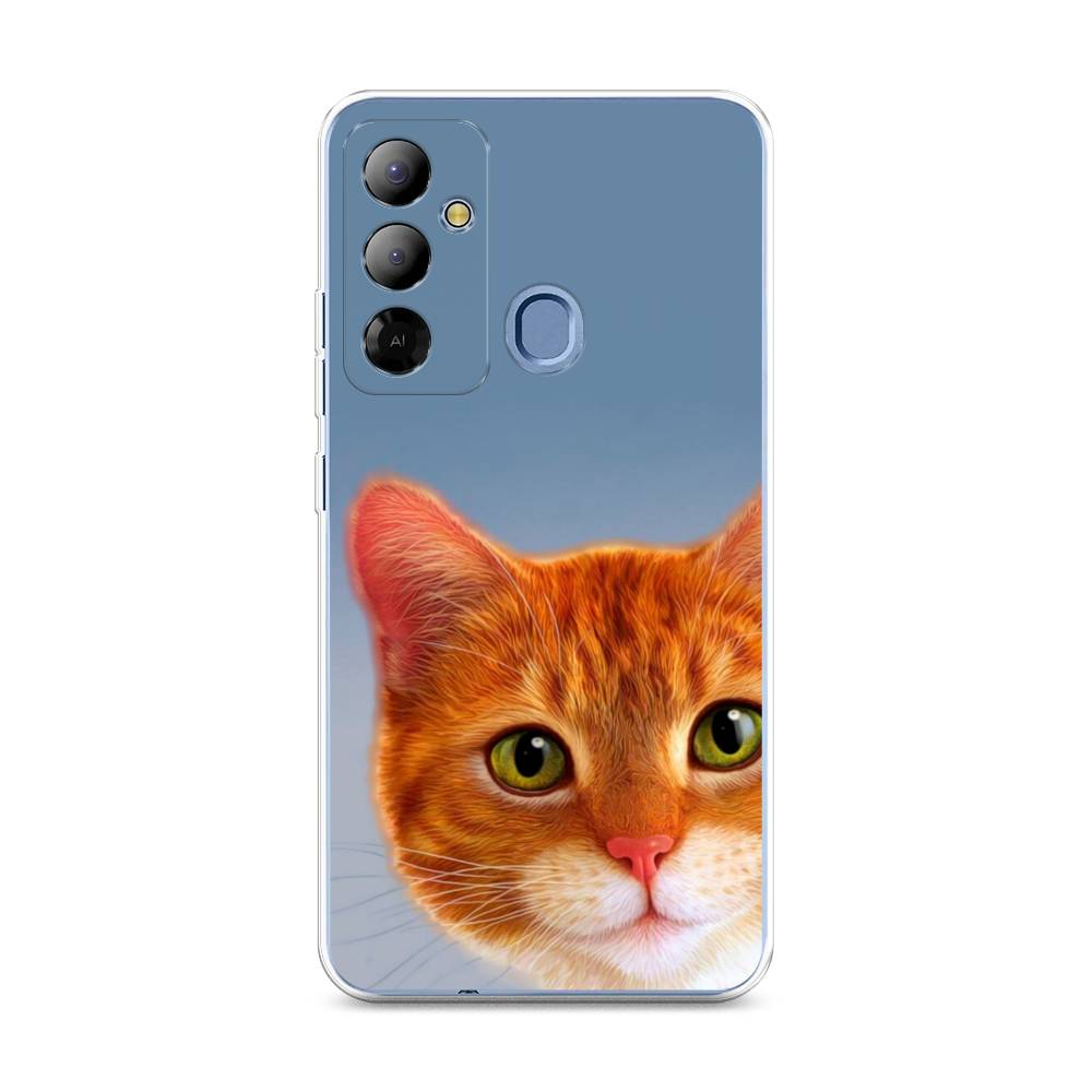 

Чехол на Tecno Pop 6 Go "Любопытный котик", Коричневый, 302950-1