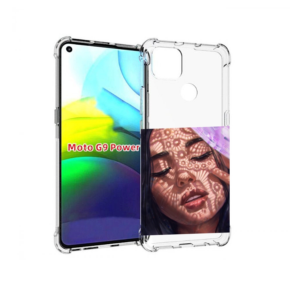

Чехол MyPads девушка-под-кружевами женский для Motorola Moto G9 Power, Прозрачный, Tocco