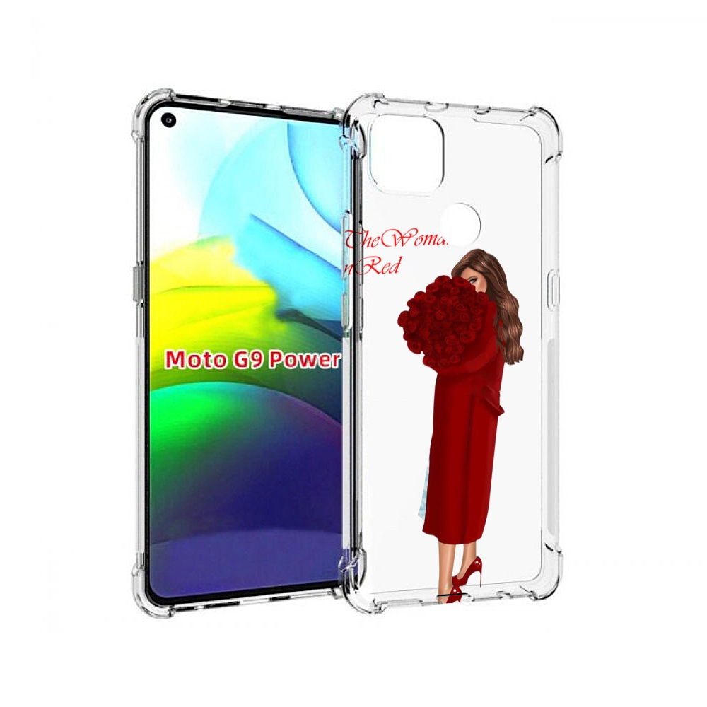 

Чехол MyPads девушка-полностью-в-красном женский для Motorola Moto G9 Power, Прозрачный, Tocco