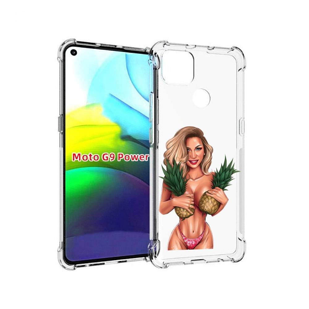 

Чехол MyPads девушка-с-ананасами женский для Motorola Moto G9 Power, Прозрачный, Tocco