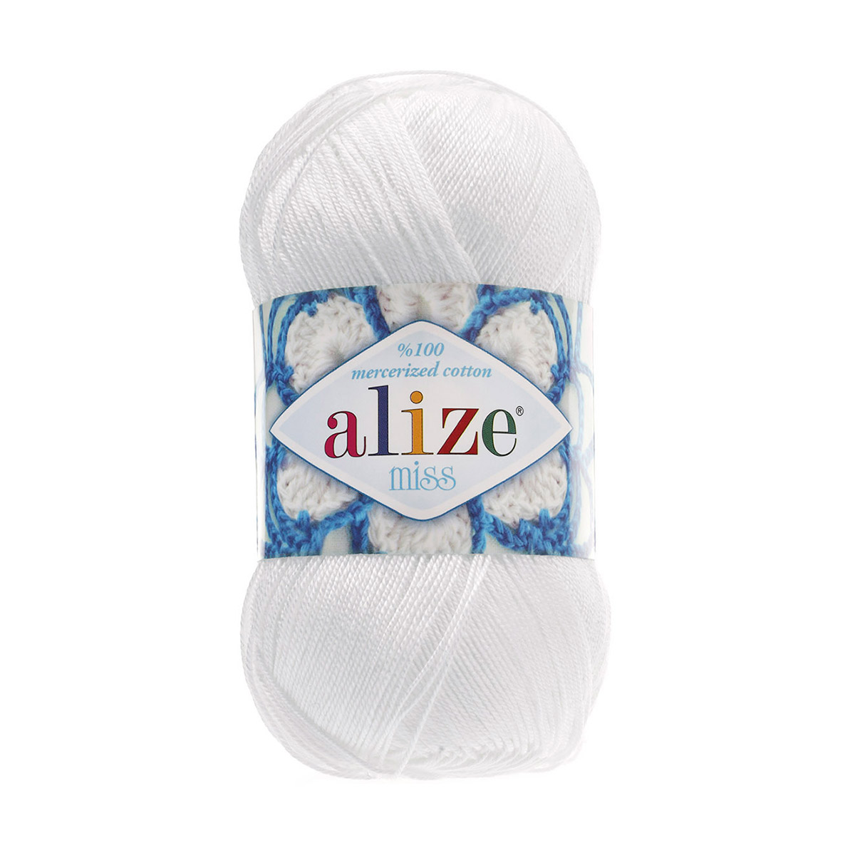 

Пряжа ALIZE 'Miss' 50г, 280м (100% мерсеризованный хлопок) (55 белый), 5 мотков