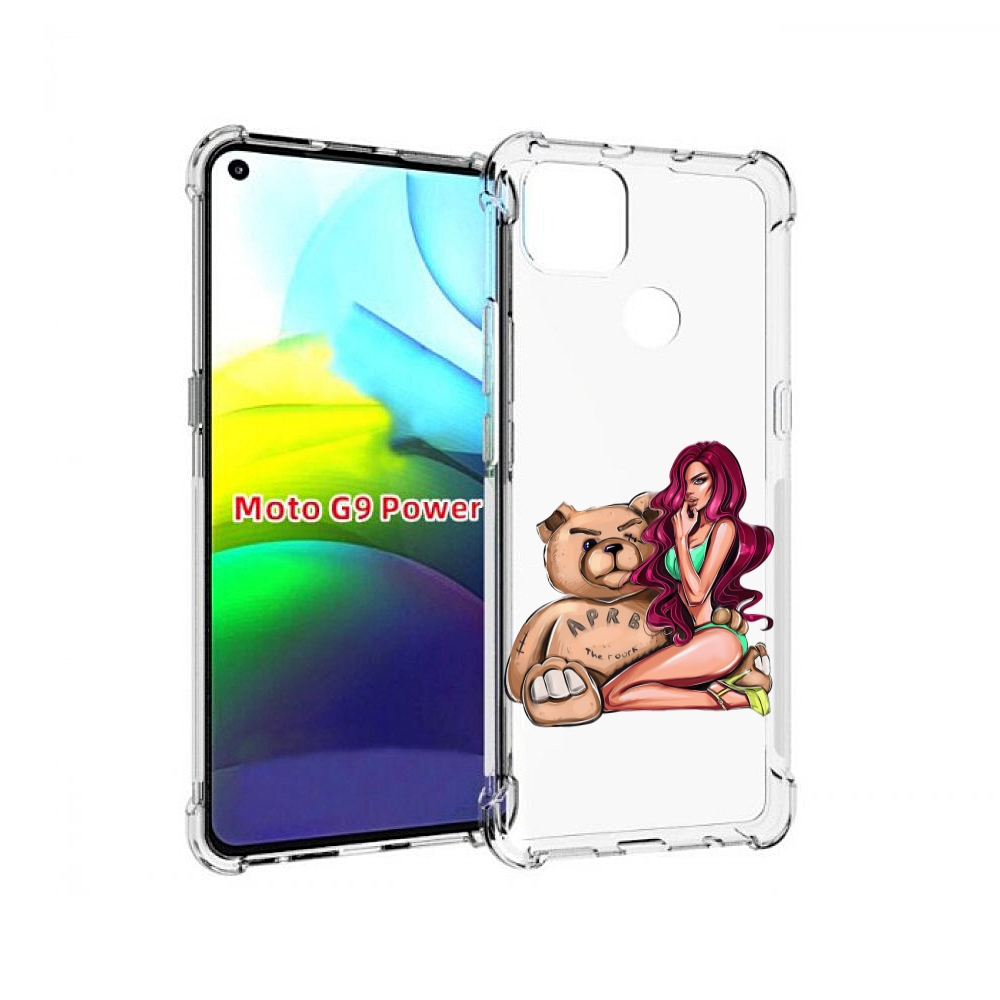 

Чехол MyPads девушка-с-большим-плюшевым-мишкой для Motorola Moto G9 Power, Прозрачный, Tocco