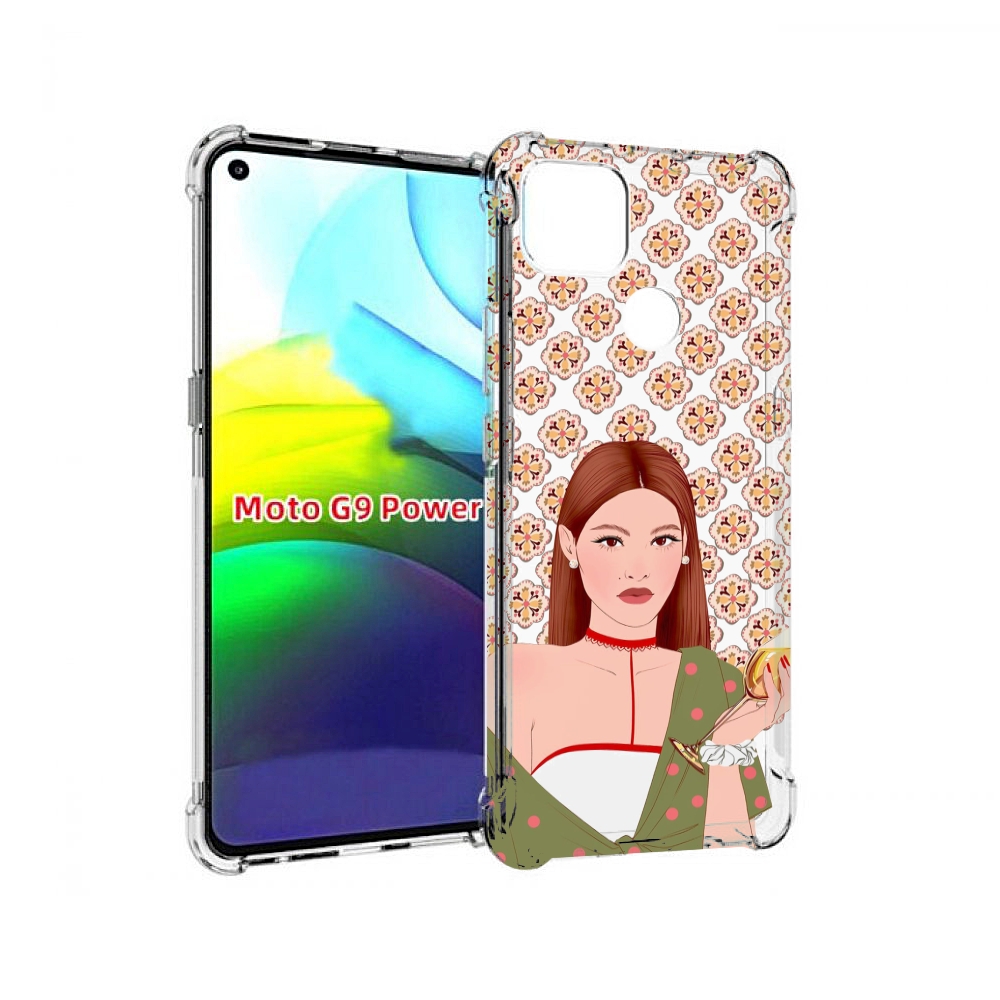 

Чехол MyPads девушка-с-вином-рисунок женский для Motorola Moto G9 Power, Прозрачный, Tocco