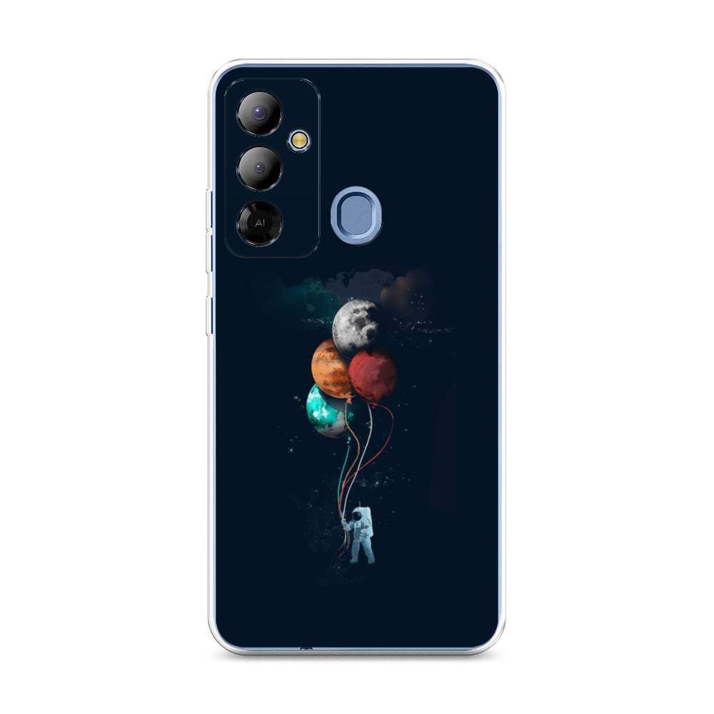 

Чехол на Tecno Pop 6 Go "Космонавт с шариками", Разноцветный, 302950-4