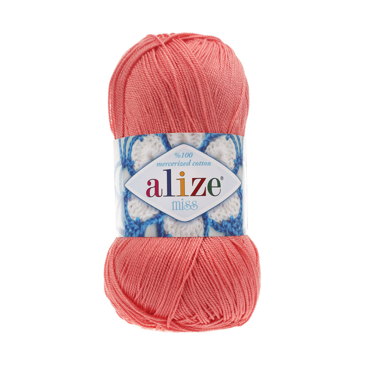 

Пряжа ALIZE 'Miss', 50 г, 280 м (100% мерсерезированный хлопок) (619 коралловый), 5 мотков, Miss