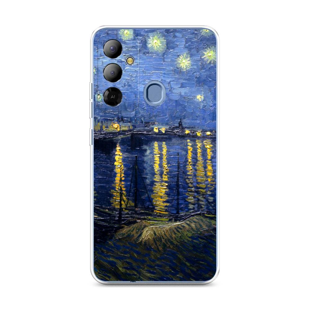 

Чехол на Tecno Pop 6 Go "Звездная ночь над Роной", Синий;желтый, 302950-4