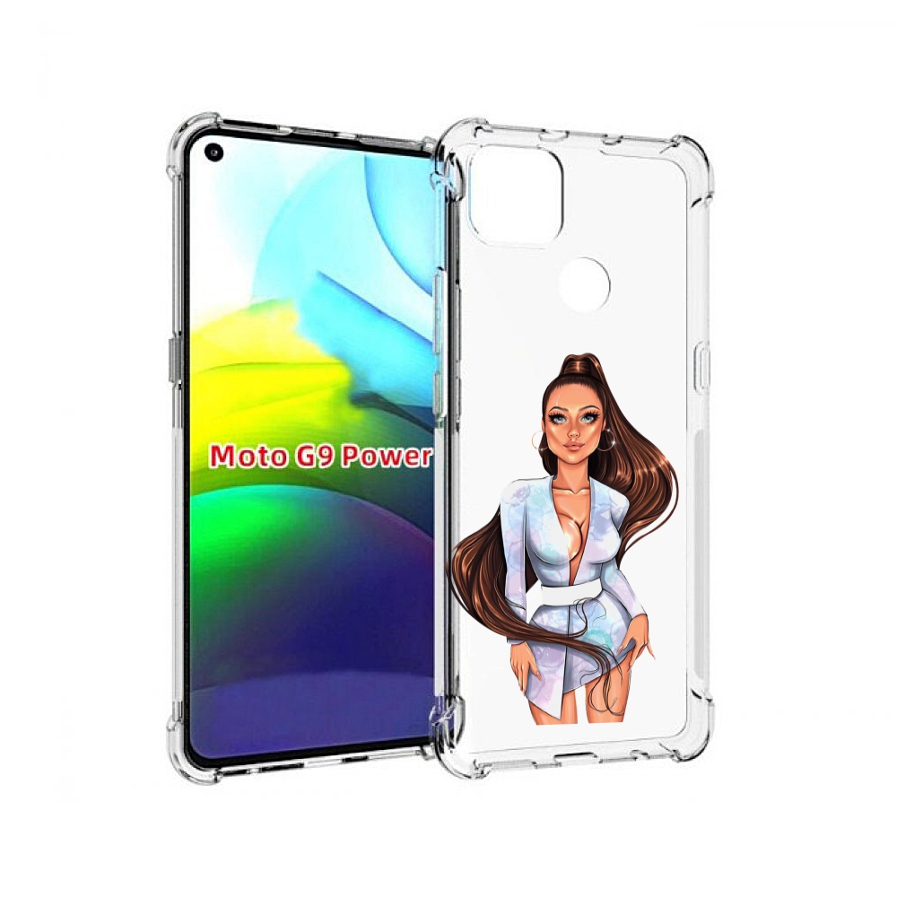 

Чехол MyPads девушка-с-очень-длинными-волосами женский для Motorola Moto G9 Power, Прозрачный, Tocco