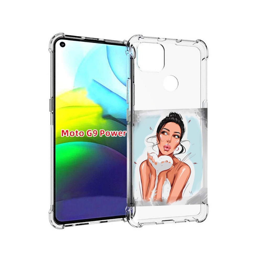 Чехол MyPads девушка-с-пеной женский для Motorola Moto G9 Power