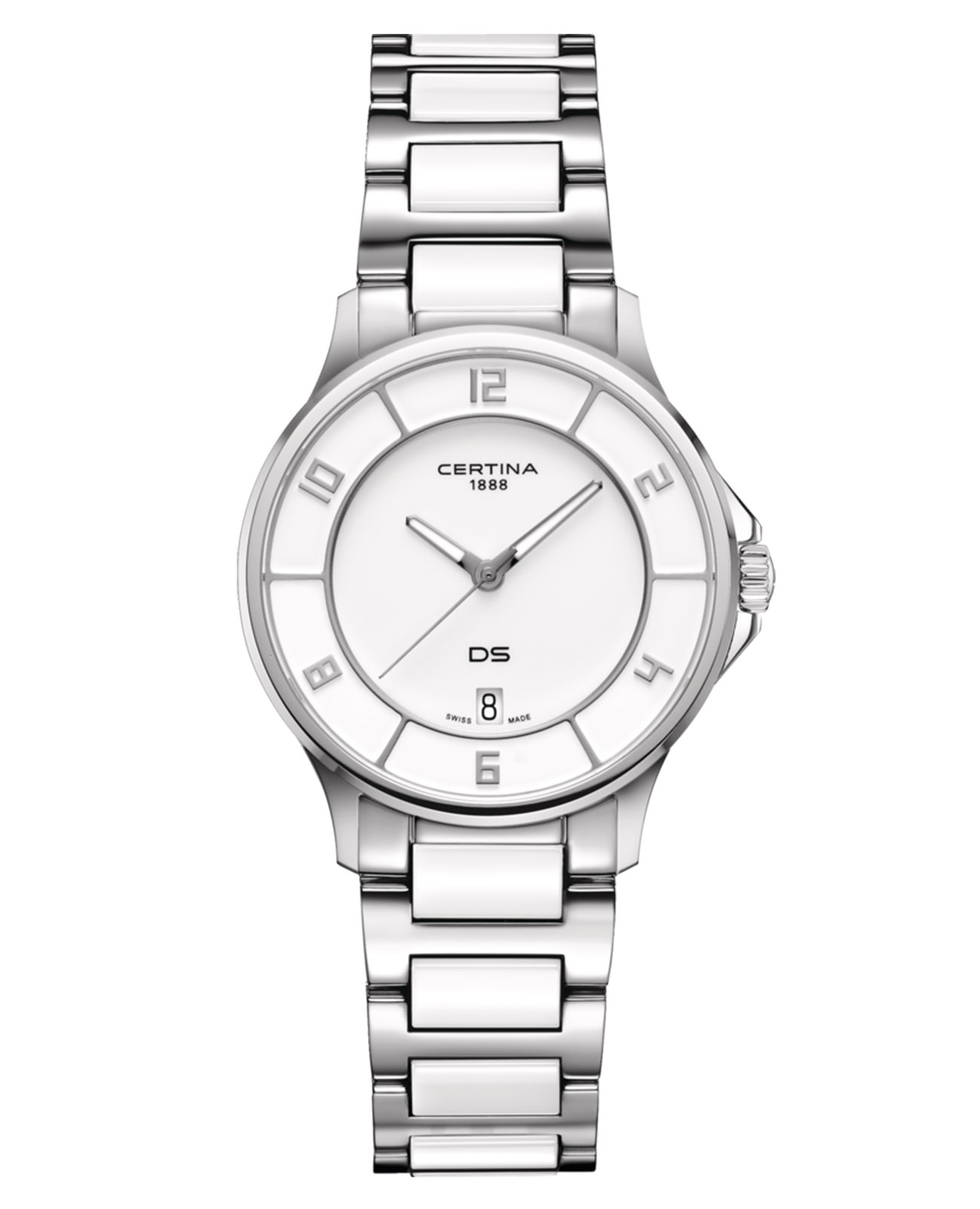 

Наручные часы женские CERTINA DS Caimano Lad белые/серебристые, DS Caimano Lad