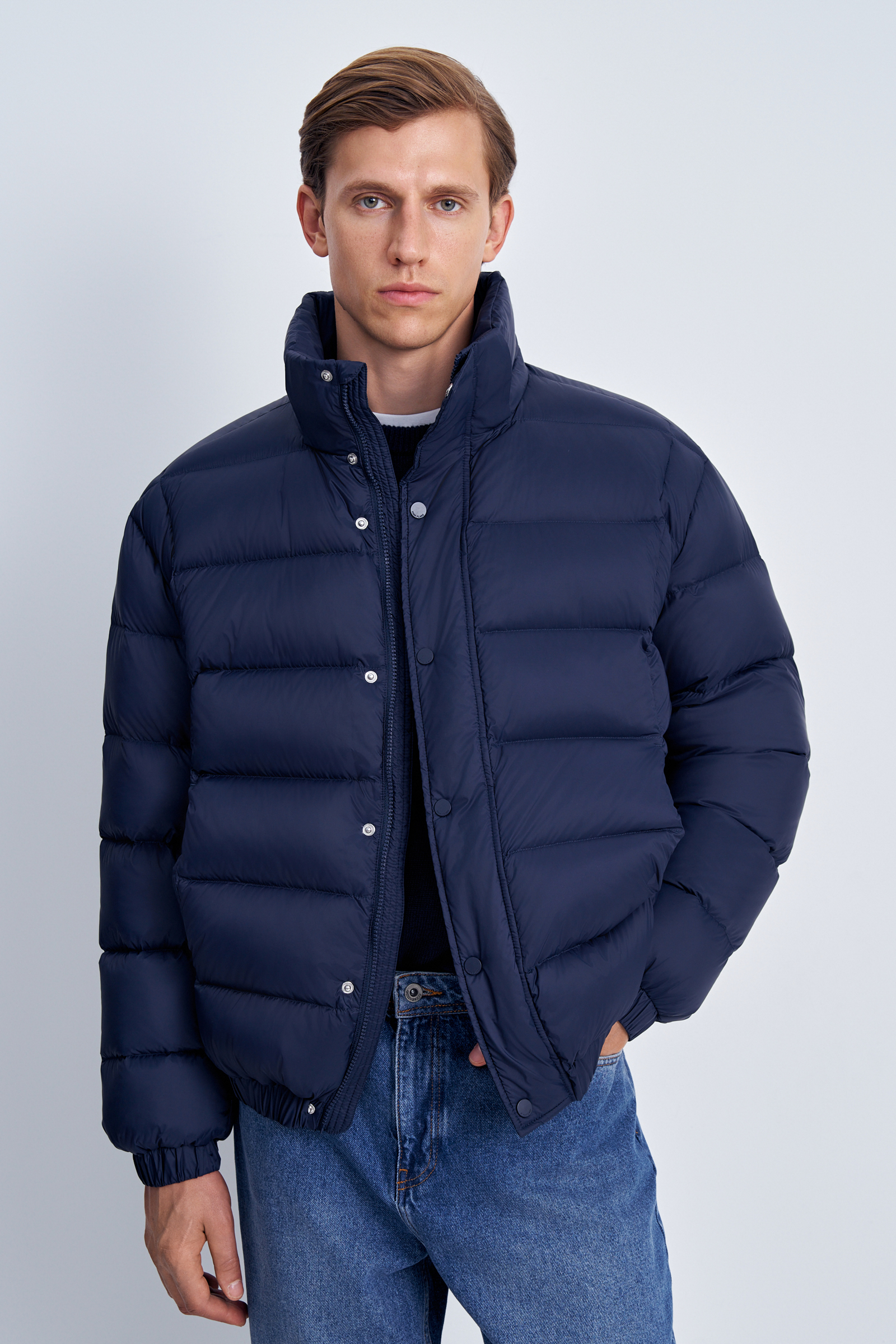 

Пуховик мужской Finn Flare FAE21093 синий 2XL, FAE21093