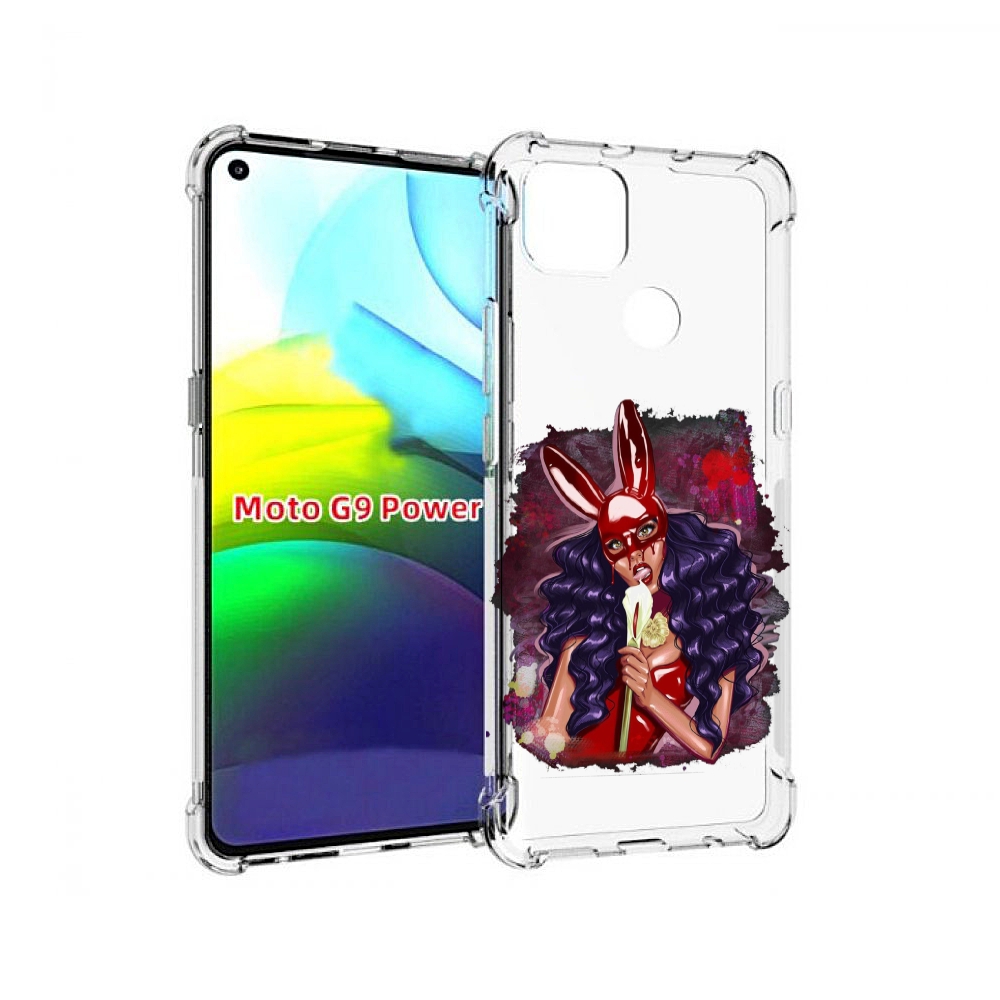

Чехол MyPads девушка-с-текучей-маской женский для Motorola Moto G9 Power, Прозрачный, Tocco