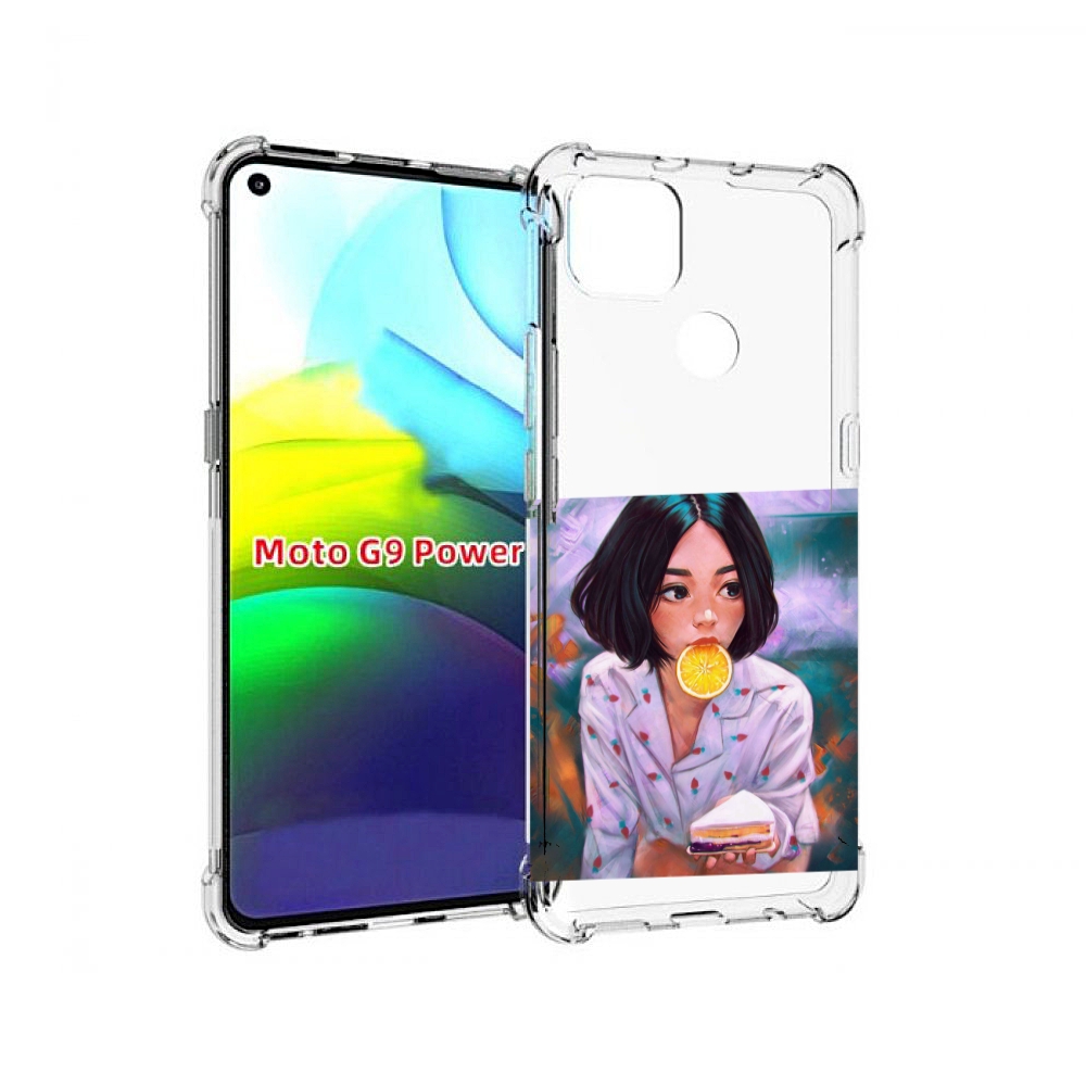 

Чехол MyPads девушка-с-чизкейком женский для Motorola Moto G9 Power, Прозрачный, Tocco
