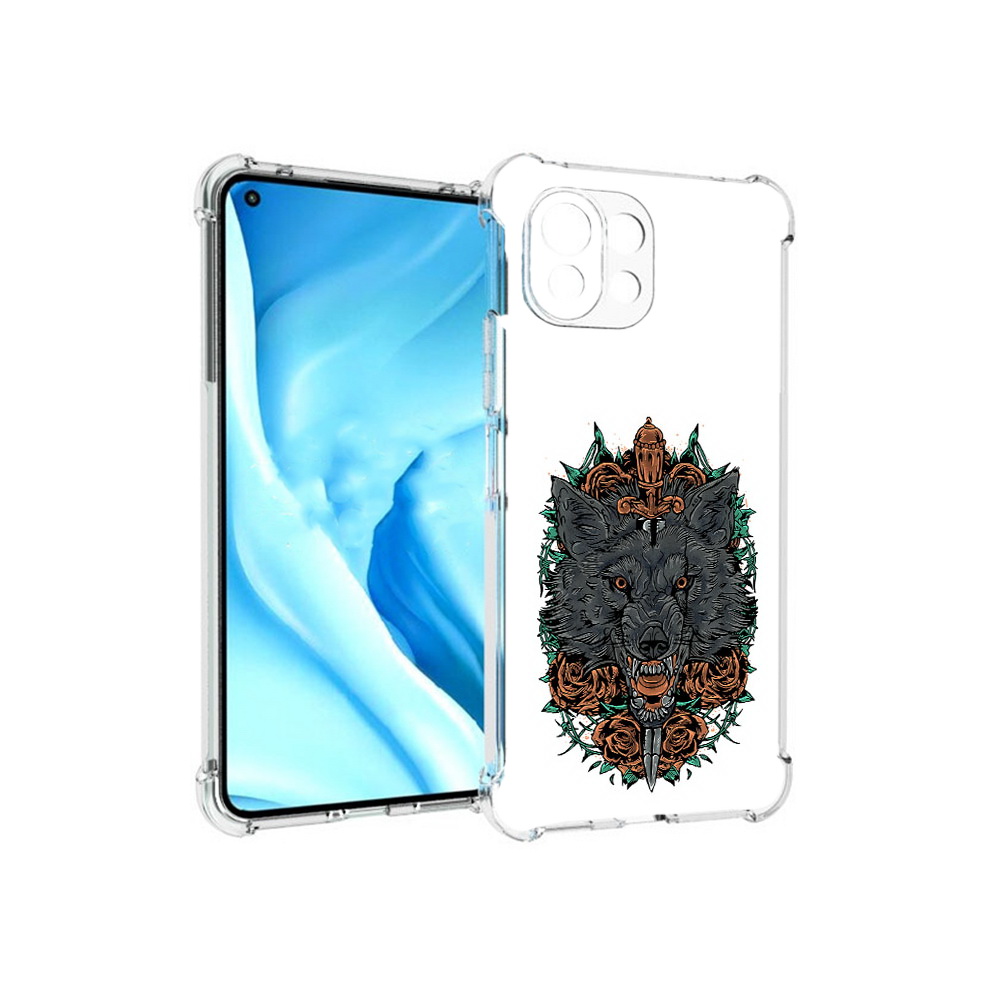 

Чехол MyPads Tocco для Xiaomi Mi 11 Lite красивый злой волк (PT159462.256.409), Прозрачный, Tocco